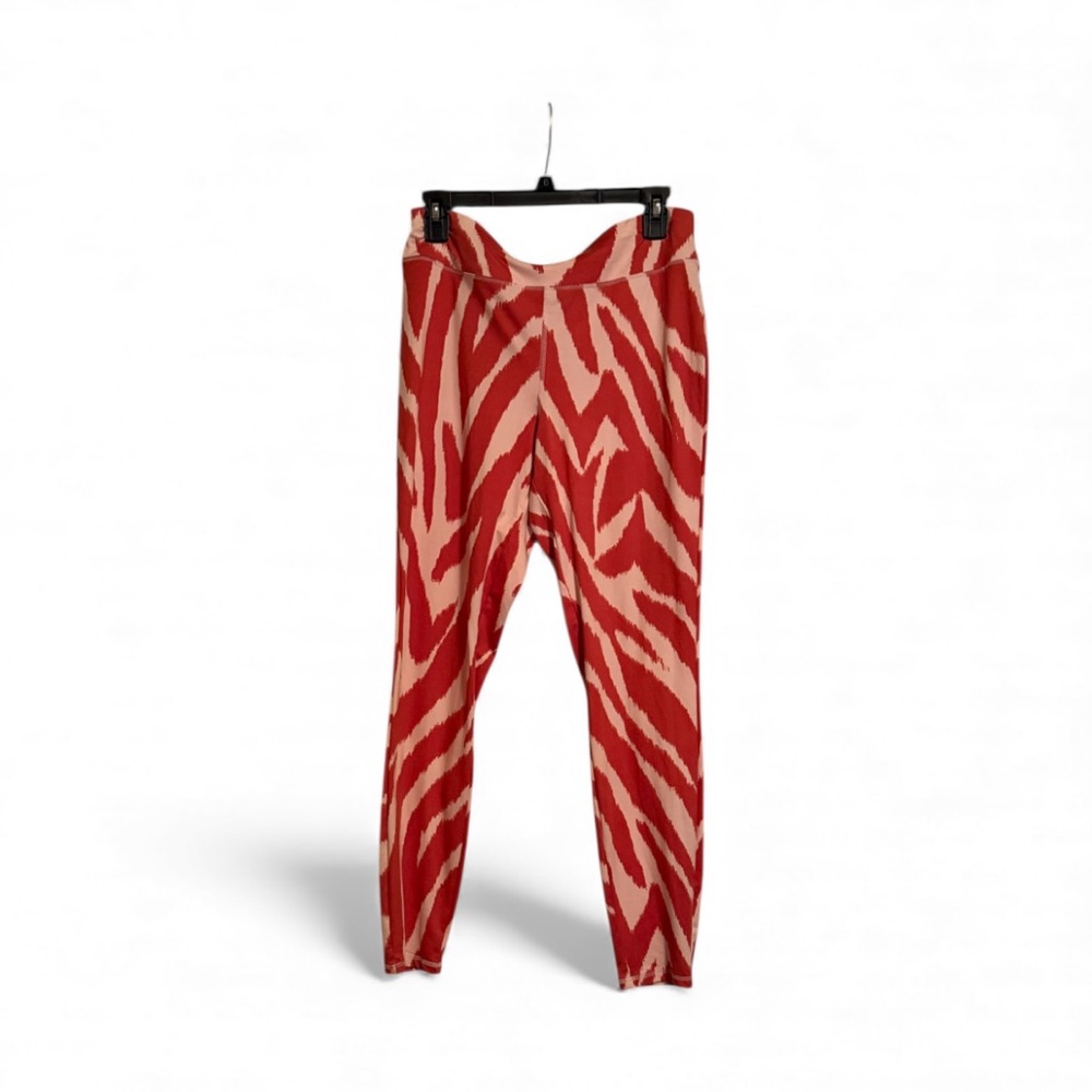 WONDERLY | Red Rust and cream Zebra Print Leggings